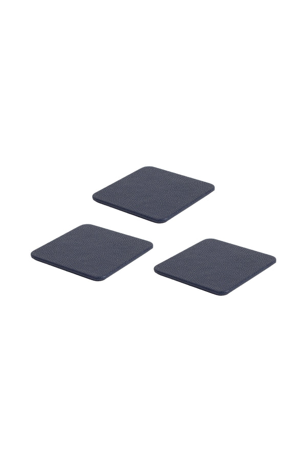 Leather Coaster Navy Blue 3 Pieces